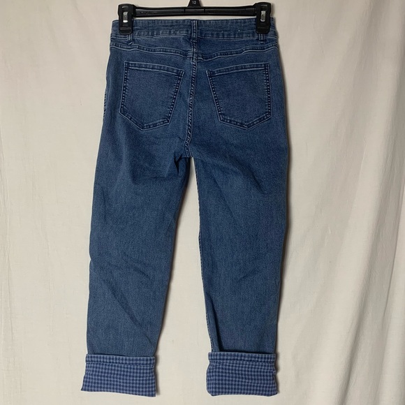 French Dressing Jeans | Reversible Gingham Olivia Slim Crop Jeans - 0 - Picture 2 of 5